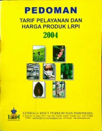 Pedoman Tarif Pelayanan dan Harga Produk LRPI 2004